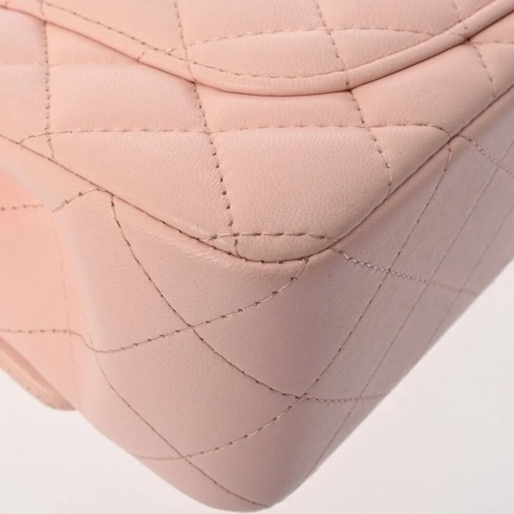Authentic CHANEL Lambskin Quilted Mini Top Handle Rectangular Flap Bag Pink - Picture 9 of 11